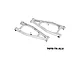 A pair of silver GPM Racing aluminium front upper suspension arms for RC vehicles, shown against a white background.