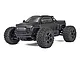 A black ARRMA Big Rock 223S RC monster truck viewed from a front three-quarter angle against a white background.