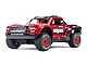 ARRMA Mojave Grom 1/16 scale RC short course truck in red and black livery on a white background.