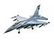 FMS F-16 Fighting Falcon RC jet in battlefield grey livery with South Dakota markings, shown on a white background.