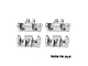 Four silver GPM Racing aluminium lower shock mounts arranged in a grid against a white background.