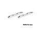 Two silver GPM Racing aluminium roof rails for 1/8 scale RC cars, shown against a plain white background.