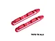 Two red anodized aluminium roof guard rails for RC cars by GPM Racing, featuring mounting holes and the GPM logo.