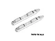 Two silver GPM Racing aluminium roof guard rails for 1/8 scale RC cars, shown from an angled top-down perspective.