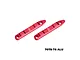 A pair of red anodized aluminium roof rails for 1/16 scale RC cars, featuring the GPM Racing logo and 7075-T6 aluminium construction text.