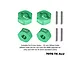 GPM Aluminium 12mm Hexes 4Pcs - Green TFR010-G