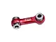 A red anodized aluminium steering drag link by GPM Racing with silver metal ball joints at each end, isolated on a white background.