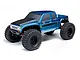Axial SCX10 III Coyote RC rock crawler in blue, featuring large off-road tires and a detailed pickup truck body on a white background.