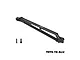 A black GPM Racing aluminium front chassis brace for RC cars, shown with two mounting screws on a white background.
