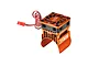 GPM Racing orange aluminium motor heatsink with a 35mm cooling fan and red JST connector.