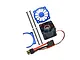 GPM blue aluminium motor heat sink set with cooling fan, including screws, fan guard, and wiring with a T-style connector.