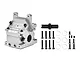 GPM Racing silver aluminium gearbox housing for RC cars with included screws, washers, and a black drive cup.