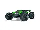 ARRMA Kraton 6S V6 BLX 1/8 scale RC truggy in green and black, shown from a front three-quarter angle on a white background.