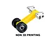 GPM Special Rear Wing Mount with Wheelie Bar Set - Silver/Yellow MKV6040R-S
