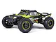 BlackZon Smyter Turbo DT RC desert truck in green and black livery, featuring off-road tires, roof lights, and a rear spoiler on a white background.