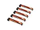 Five BetaFPV LAVA 1S 300mAh LiPo batteries arranged in a diagonal row on a white background.