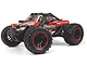 A red and black BlackZon Spryte MT Turbo RC monster truck viewed from a front three-quarter angle on a white background.