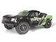 BlackZon Vyper SC 1/16 scale RC short course truck in black and green livery, shown from a front three-quarter angle against a white background.