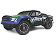 BlackZon Vyper SC 1/16 scale RC short course truck in blue, black, and green livery on a white background.