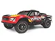 BlackZon Vyper SC Turbo 1/16 scale RC short course truck in red, orange, and black livery on a white background.