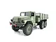 A studio shot of a green WPL B16 6WD RC military truck on a white background.