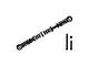 GPM Racing black aluminium adjustable servo steering link with spring, including two screws and a nut, isolated on a white background.