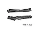 Two black GPM Racing aluminium chassis braces for RC cars, featuring machined 7075-T6 alloy construction and branding.