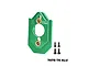 A green GPM Racing aluminium motor mount with four black screws on a white background.