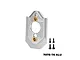A silver GPM Racing aluminium motor mount with two brass inserts and four black screws on a white background.