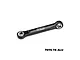 A black GPM Racing aluminium steering link for RC cars, featuring silver metal ball joints at both ends and the GPM Racing logo printed on the side.