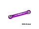 A purple GPM Racing aluminium steering link with silver metal pivot balls at each end, isolated on a white background.