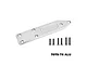 A silver GPM Racing aluminium rear skid plate for RC cars, shown with six black mounting screws on a white background.