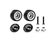 GPM Aluminium Wheelie Bar Wheels with Axles Set - Black MQM040R-BK