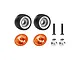 GPM Aluminium Wheelie Bar Wheels with Axles Set - Orange MQM040R-OR