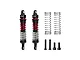 GPM Racing 71mm adjustable aluminium shock absorbers in red and black with extra springs and mounting hardware.