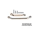 GPM Racing brass steering drag link and tie rod set with included screws and ball ends on a white background.