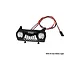 A black GPM Racing aluminium front bumper for RC cars featuring integrated LED lights and a Jeep-style grille design.