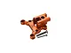 An orange anodized aluminium centre differential mount by GPM Racing, shown with two included steel screws against a white background.