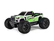 ARRMA Granite Mega 665 RC monster truck in green, white, and black livery, shown from a front three-quarter angle on a white background.