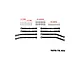 GPM Racing black aluminium suspension linkage set with screws and ball ends, laid out on a white background.