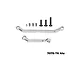 GPM Racing silver aluminium drag link set for RC cars, including two metal links, screws, and ball ends on a white background.