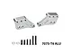 Two silver GPM Racing aluminium shock mounts with mounting screws and washers on a white background.