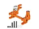 GPM Aluminium Steering Bell Crank/Drag Link Assembly w/ Servo Saver - Orange TXMS048N-OR