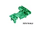 A green anodized aluminium rear upper bulkhead for an RC car by GPM Racing, featuring machined 7075-T6 aluminium construction.