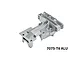 A silver GPM Racing aluminium rear upper bulkhead for an RC vehicle, shown from a high-angle perspective against a white background.