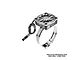 GPM Racing silver aluminium motor cooling fan with an adjustable stainless steel hose clamp mount.