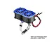 GPM Aluminium And Stainless Steel 40-56mm Adjustable Fan Mount with 40x28mm Dual Cooling Fans - Blue GPM3357FANB2-B