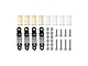 A set of four GPM Racing adjustable RC shock absorbers with black bodies, silver springs, and included mounting hardware on a white background.