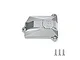 A silver GPM Racing aluminium receiver cover for an RC car, shown with three small mounting screws on a white background.