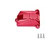 A red anodized aluminium GPM receiver cover for an RC car, shown with three small mounting screws.